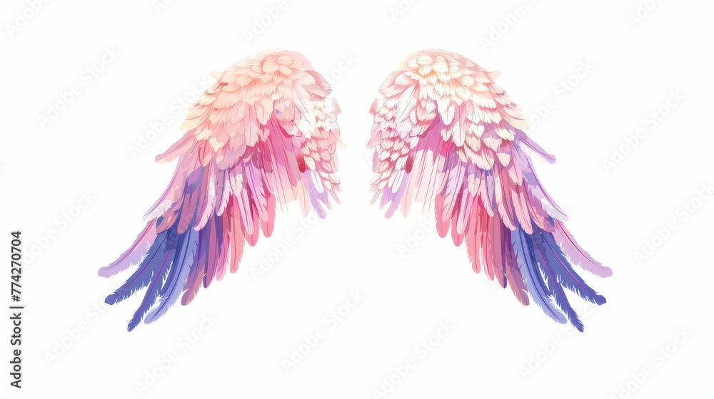 Cute pair of angel wings over plain background Cute pair of angel wings over plain background
