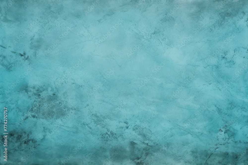 Cyan barely noticeable color on grunge texture cement background pattern with copy space