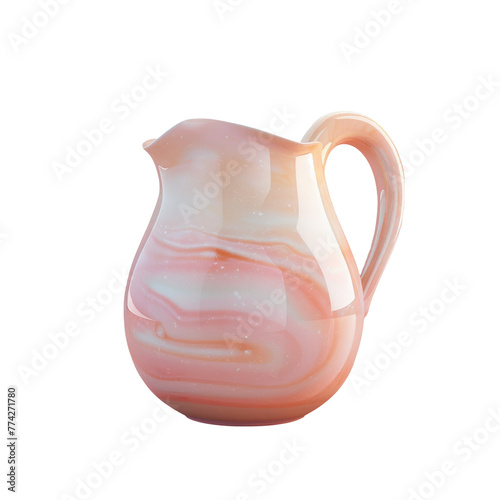 A pink glass pitcher on a transparent Background © TheWaterMeloonProjec