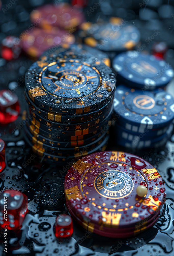 Creative abstract gaming business casino poker business concept