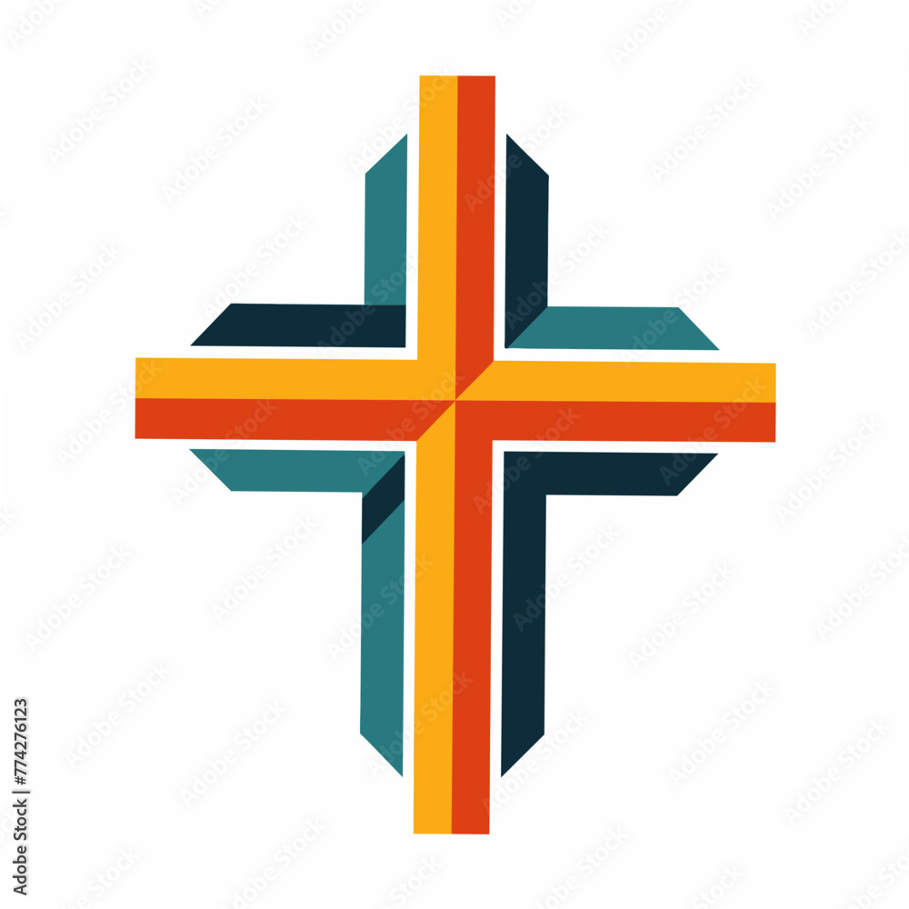 Obraz premium Minimalist cute hand-drawn black grunge cross, school bus, woman, Halloween eggs, bat, christianity symbol of Jesus Christ logo tshirt ai victor graphic elemant design illustration