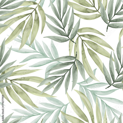 repetition watercolor design of leaves