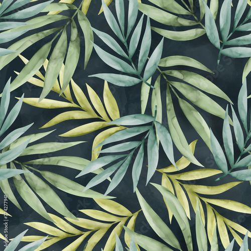 repetition watercolor design of leaves