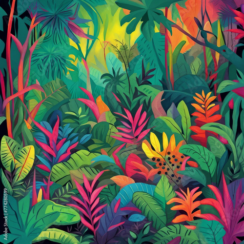 colorful forest illustration background