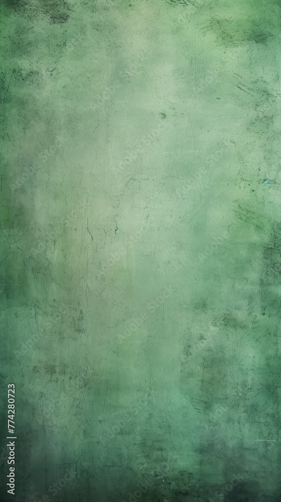 Green barely noticeable color on grunge texture cement background pattern with copy space