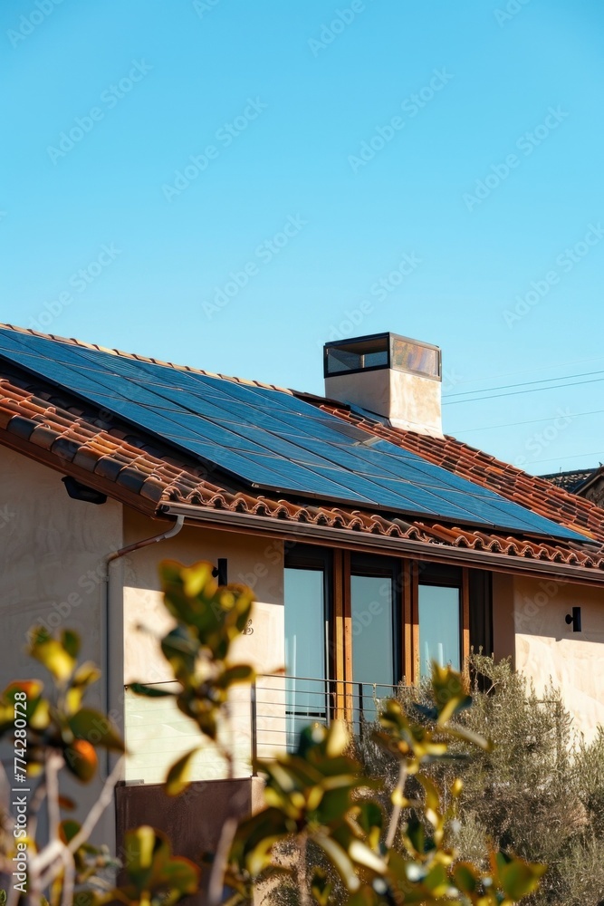 Solar panels installed on a residential rooftop.