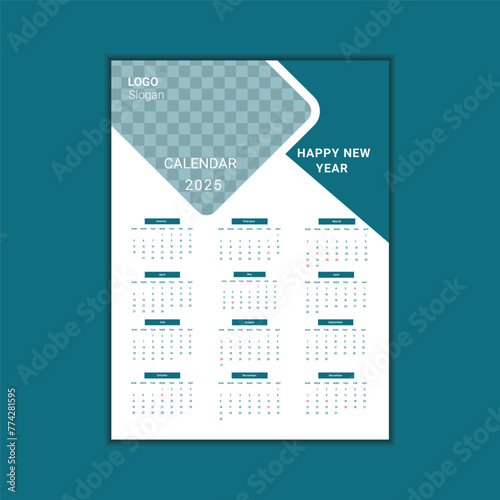 Wall Calendar Design Template 2025