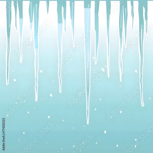 blue gradient background with icicles hanging from the top edge