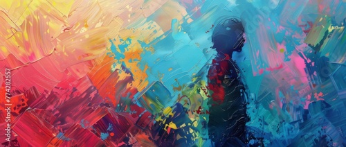 Wallpaper Mural Colorful abstract oil painting art background. Texture of canvas and oil. Torontodigital.ca
