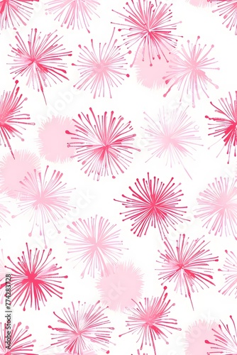 blush pink and white, small repeating pattern, simple lines, cute firework, pastel colors © Sagar