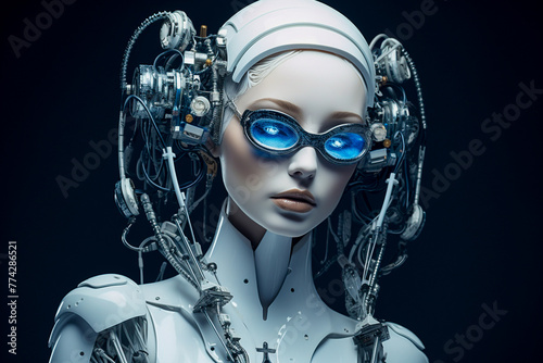 Enhancing reality, a woman wears augmented reality glasses, enabling a world of immersive digital possibilities and enhanced experiences, symbolizing the integration of technology into everyday life
