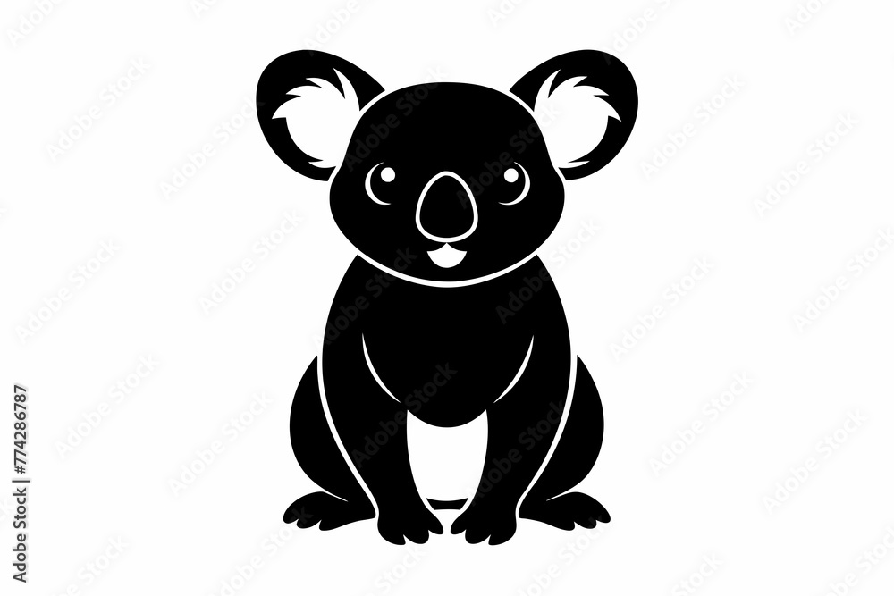 Animal koala silhouette black vector illustration 