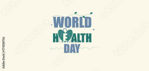 world health day Blue and green text design