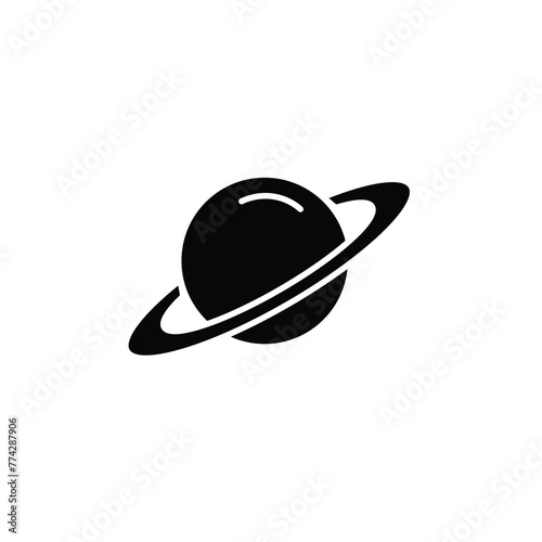 Saturn icon. Planet and ring illustration symbol. space line icons set, editable stroke isolated on white, linear vector outline illustration, symbol logo design style 