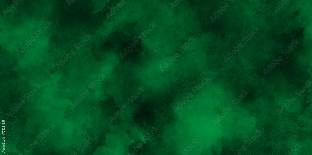 Old and grainy Grunge green background, Dark green Smoke Abstract Background, Brush stroked painting green Watercolor paper texture, Abstract painting by green watercolor ink texture.	