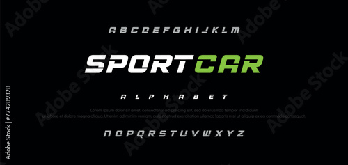 Sport Modern Italic Alphabet Font. Typography urban style fonts for technology, sport, motorcycle, racing logo design. vector illustration
