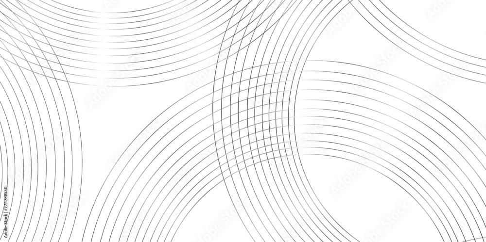 Abstract white background whit black color ring design .modern shiny white and black geometric line pattern background .technology futuristic template vector .