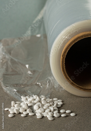Plastic granules for the production of food film. Packaging material for food products.