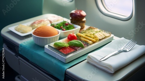 Ensuring safety in airline catering practices through established standards for food handling and preparation to maintain hygiene and quality.
 photo