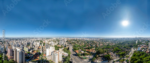 Foto aérea da zona oeste da cidade de São Paulo a 120m de altura. photo