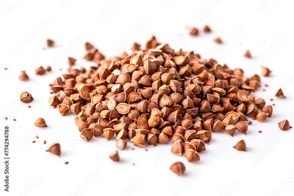 Buckwheat on a white background