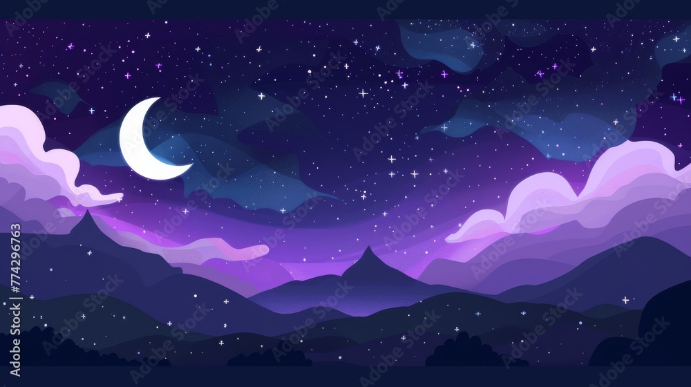 Fototapeta premium starry sky in night time, idea for background wallpaper