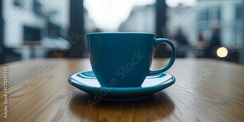 cup of steaming tea on a green meadow under the bright rays of morning light. Copy space banner Concept: Morning tea in nature, a fresh look at a new day, relaxation