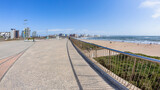 Beach Promenade Walking Pathway Steel Railing Ocean Durban