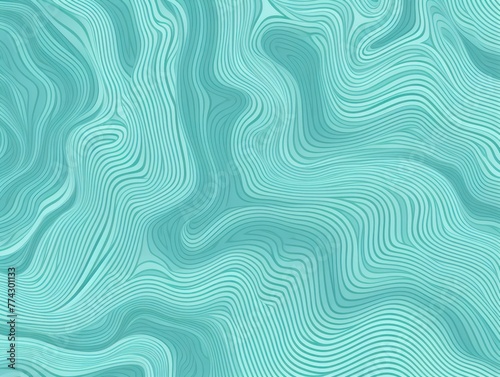 Mint topographic line contour map seamless pattern background with copy space 