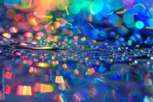 rainbow glitter water background