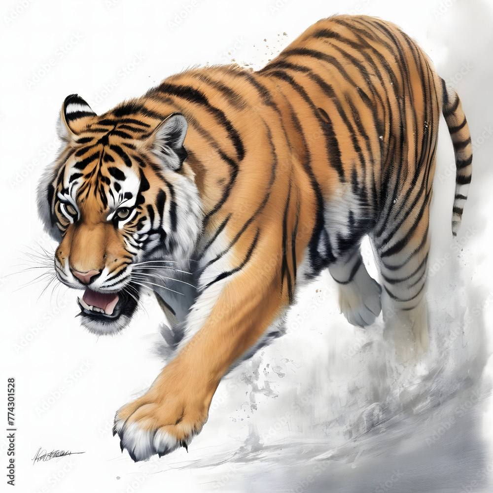 Naklejka premium tiger in the water