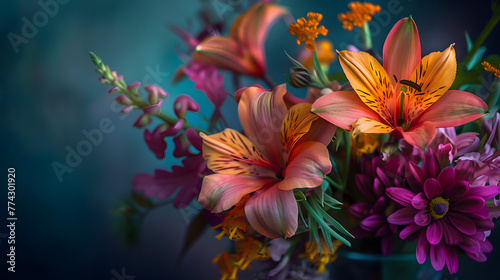 A Vibrant Floral Canvas: An Abstract Expression of Nature's Radiant Beauty and Elegance
