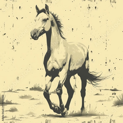 Elegant Horse Silhouette Pattern Generative AI