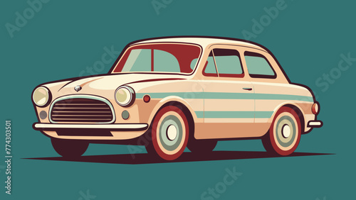 Minimalist Vintage Car, Vector graphics element Logo design silhouette illustration