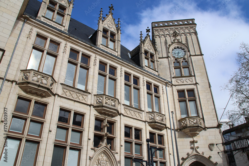 Fototapeta premium neo-gothic hall (post office) in bourges in france