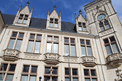 neo-gothic hall (post office) in bourges in france  photo