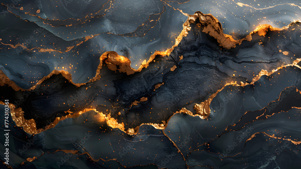 Abstract black and gold marble texture pattern for backgrounds and wallpaper