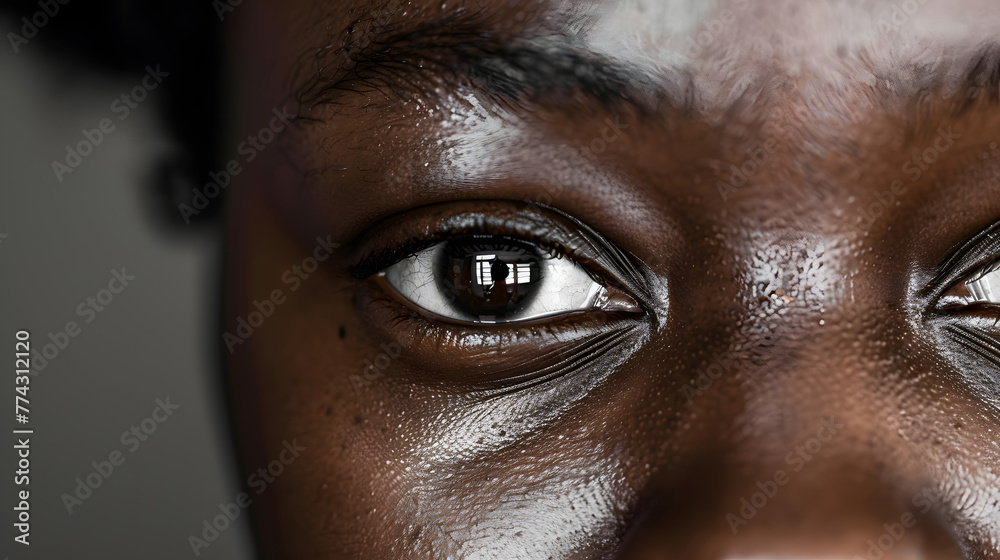 Portrait Of Eyes And Nose Of A Black Woman Portrait Of Eyes And Nose Of A Black Woman
