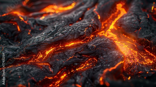Volcanic Lava Texture Background Generative AI