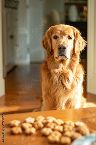 golden retriever in the house Generative AI