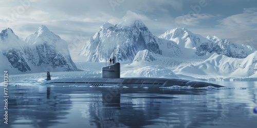 submarine in the ice Generative AI