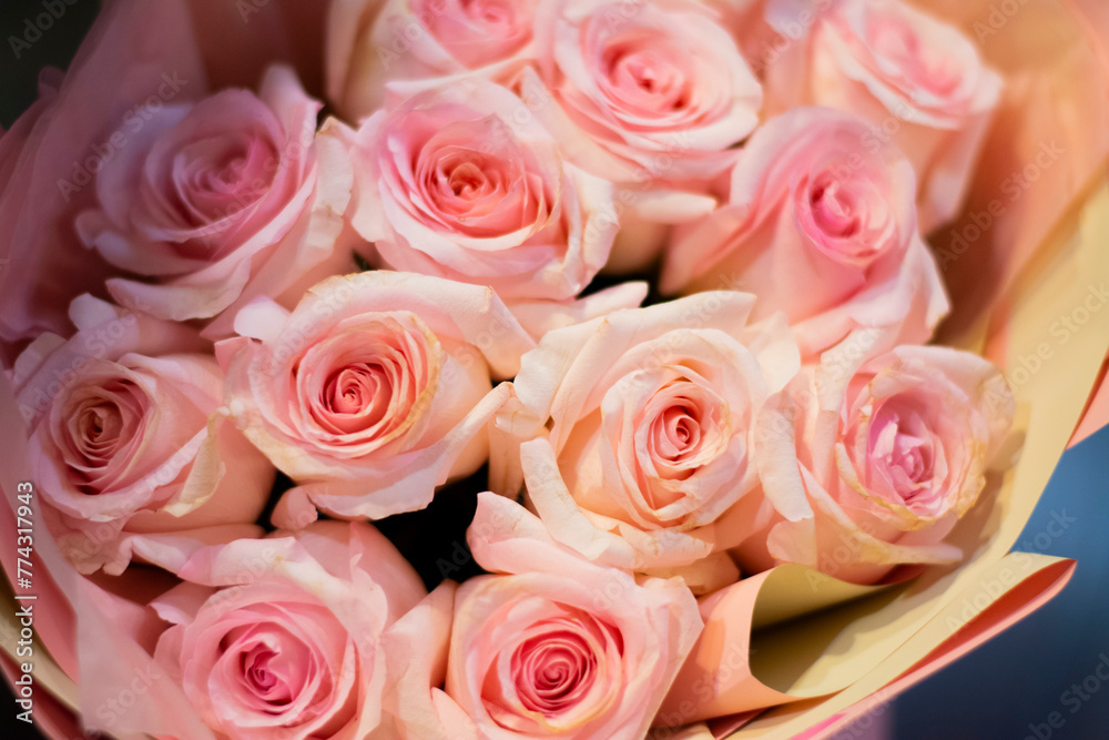 Bouquet of beautiful pink roses anniversary gift Bouquet of beautiful pink roses anniversary gift