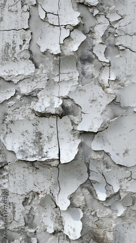Peeling White Paint Texture on an Old Wall