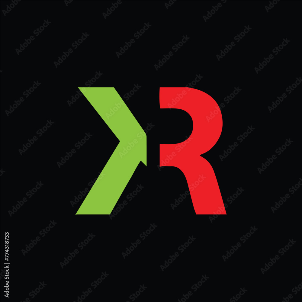 letters kr text logo design vector letters kr text logo design vector