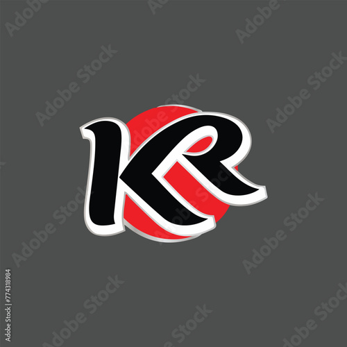 letters kr  text logo design vector photo