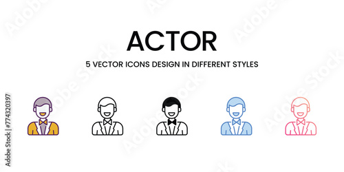Actor icons different style vector stock illustration