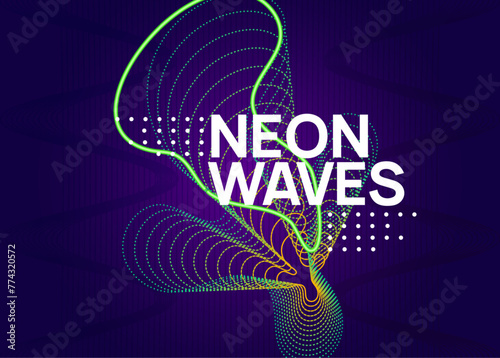 Fest Poster. Nightclub Audio Illustration. Blue Discotheque Banner. Dance Design. Green Dj Magazine. Party Festival Template. Electro Vector. Pink Fest Poster