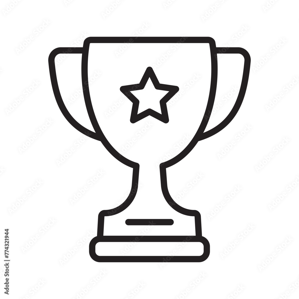 Trophy line icon. Trophy cup, winner cup, victory cup vector icon. Reward symbol sign for web and mobile. Trophy line icon. Trophy cup, winner cup, victory cup vector icon. Reward symbol sign for web and mobile.