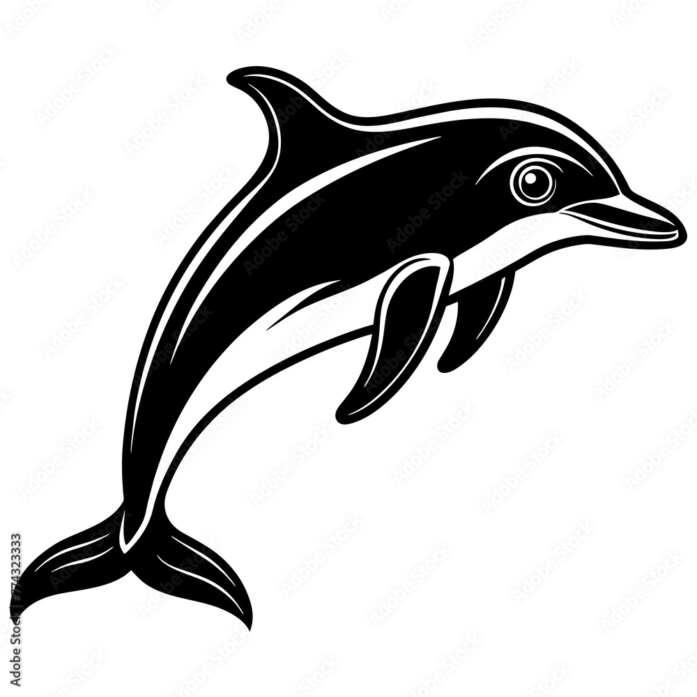 Naklejka premium dolphin silhouette vector illustration svg file