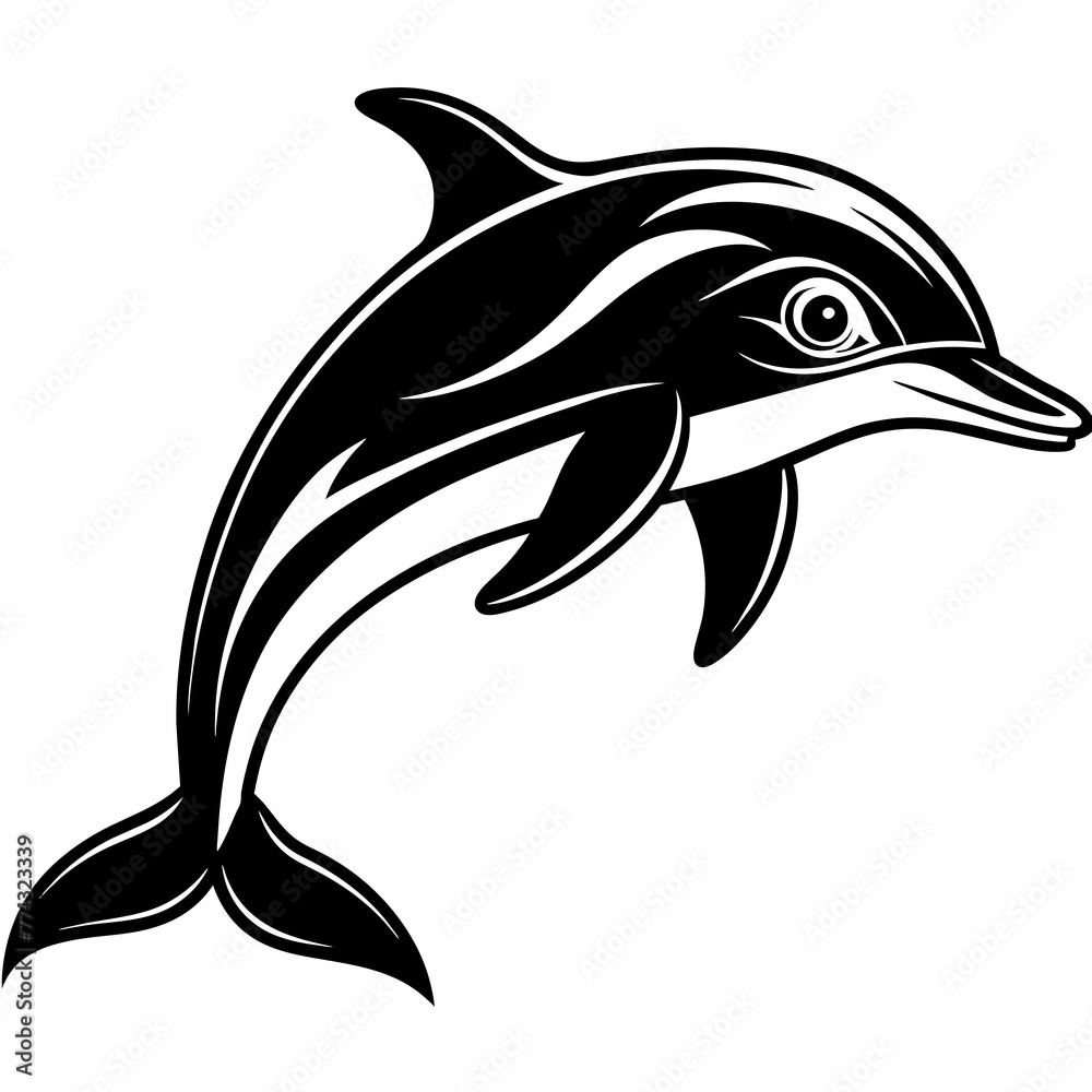 Fototapeta premium dolphin silhouette vector illustration svg file